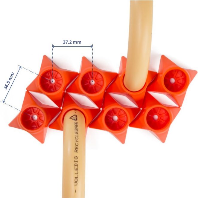 Stervormige betoncones met buis en afmeting