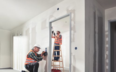 Electrical conduits installation in residential building