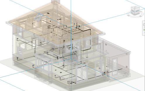 Revit BIM drawing of house with Preflex Spider