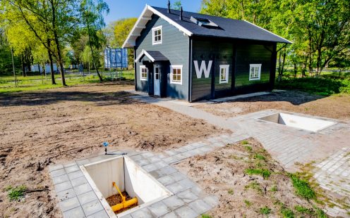 Demo Waterstofhuis in Apeldoorn met gasleiding en gas-stop van Pipelife