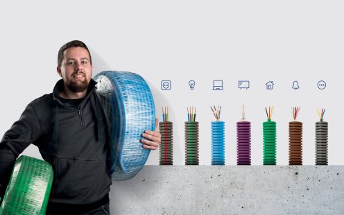 Preflex introduceert gekleurde voorbedrade buis