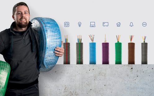 Preflex introduceert gekleurde voorbedrade buis