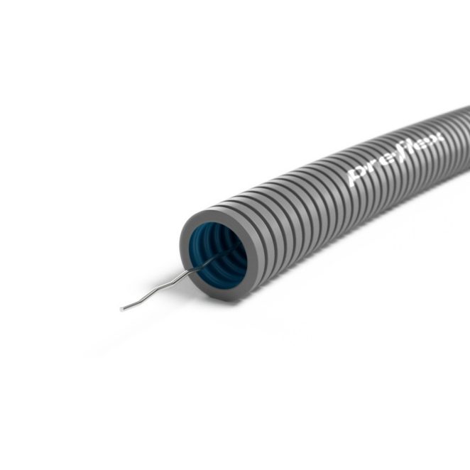 Preflex Empty pipe with pull wire and low friction